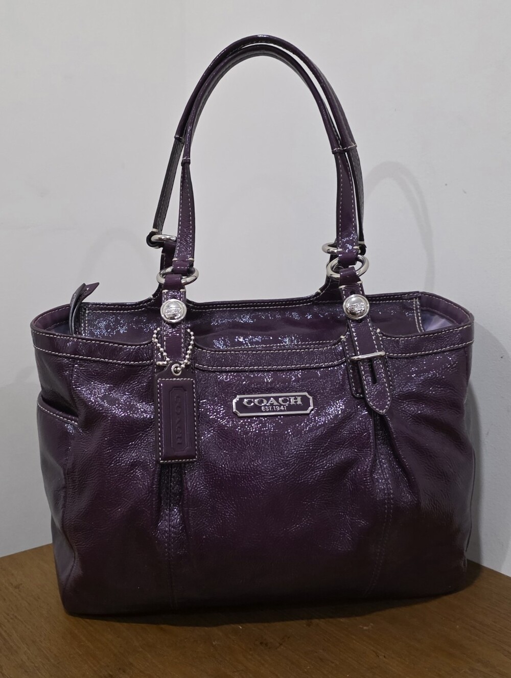 Coach patent leather Purple Leather Shoulder Bag